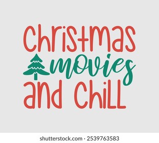 Christmas Vector Design ,Christmas Cutie, Christmas Design, Hand drawn lettering phrase isolated on white background, Calligraphy T-shirt design, EPS, Files for Cutting, bag, cups, card