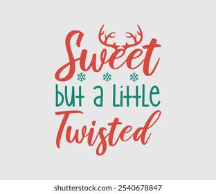 Christmas Vector Design ,Christmas Cutie, Christmas Design, Hand drawn lettering phrase isolated on white background, Calligraphy T-shirt design, EPS, Files for Cutting, bag, cups, card