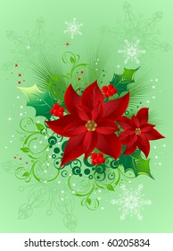 christmas vector design with a decorative flowers