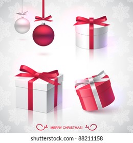 Christmas vector design elements, Christmas balls, gifts, pattern