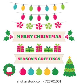 Christmas vector design elements and decoration set