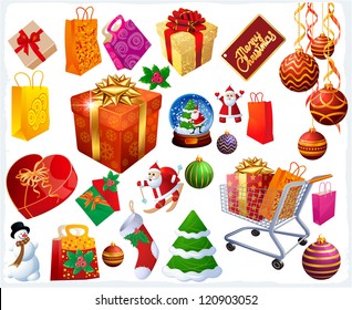 Christmas vector design elements and icons.