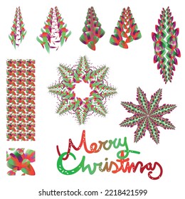 Christmas vector design elements, ornaments, stars
