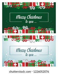 Christmas vector design, retro graphic set, set of presents

