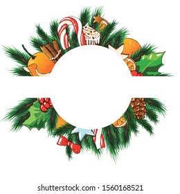Christmas vector editable illustration. Sweets background