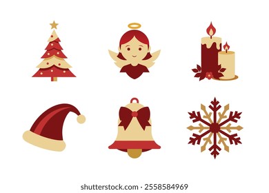 Christmas vector elements art illustration icon set