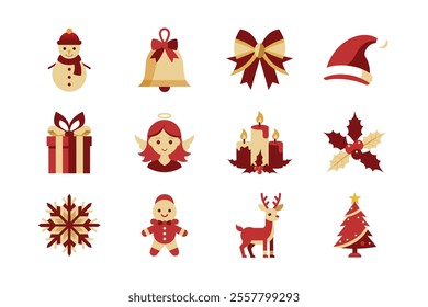 Christmas vector elements bundle for Merry Christmas festival