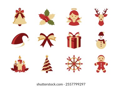 Christmas vector elements bundle for Merry Christmas festival