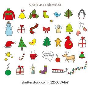 Christmas vector elements. Can be used for stickers, blog, decoration postcards, posters