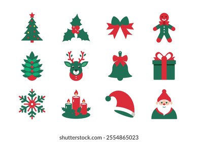 Christmas vector elements icon set