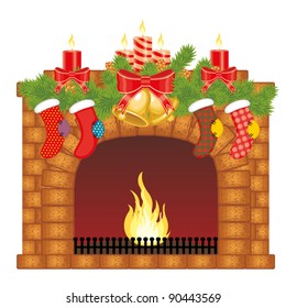 Christmas Vector Fireplace