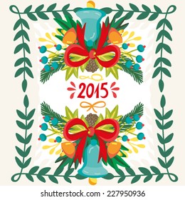 Christmas vector frame. Can be used as banners, backgrounds, greeting card, decorations.