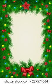 Christmas vector frame for picture and text vertical