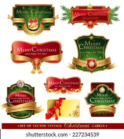 Christmas vector frames and ornamental labels set. For banners, backgrounds, presentations, decorations. All pieces are separated 