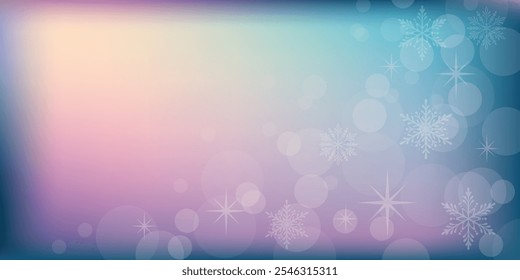 Navidades Vector gradiente bokeh pastel brillando estrellas y copos de nieve abstracto fondo de pantalla, suave luz ray líquido color mezcla diseño de fondo
