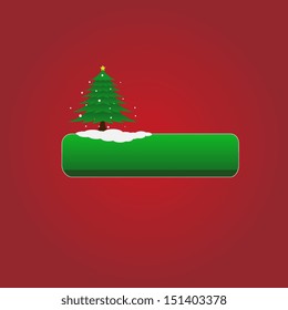  Christmas vector green button with tree