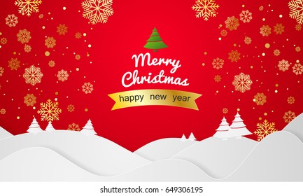 Christmas Vector greeting card and background, Merry Christmas and Happy New Year.