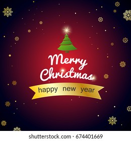 Christmas Vector greeting card and background, Merry Christmas and Happy New Year.
