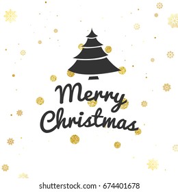 Christmas Vector greeting card and background, Merry Christmas and Happy New Year.
