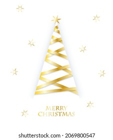 Christmas vector greeting card with Christmas tree