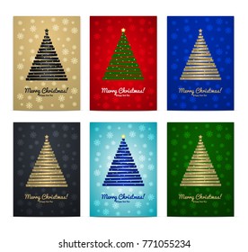 Christmas Vector Greeting Cards Set