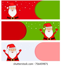 Christmas vector horizontal banner Santa Claus. Vector collection banner for promotion sale discount.