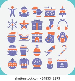christmas vector icon pack icon set for download newyear day winter icon set fr download