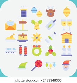 Weihnachts-Vektorgrafik-Icon-Pack-Icon-Set für herunterladene Neujahr-Tag-Winter-Icon-Set für herunterladen