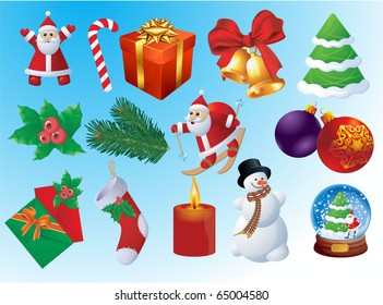 Christmas vector icon set.