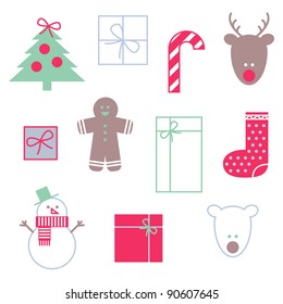 Christmas vector icon set