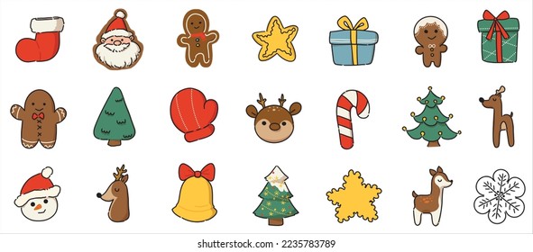 Christmas Vector Icon Set Collection Concept. lement icons