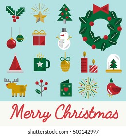 Christmas Vector Icon Set Collection Concept
