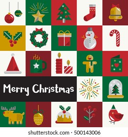 Concepto de colección de conjunto de iconos de vectores de Navidad