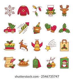 Christmas vector icon set for commercial use