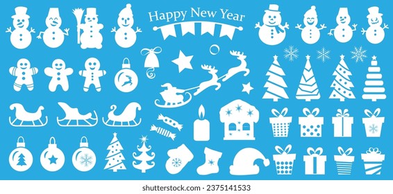 Christmas Vector Icon Set. Vector illustration.	
