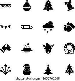 christmas vector icon set such as: animal, business, cold, sky, beautiful, gloves, head, oven, reindeer, ornament, snowfall, top, mountain, wreath, bull, peak, label, modern, sleigh, boxing