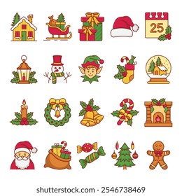 Christmas vector icon set suitable for commercial use