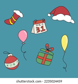 Christmas vector icons decoration illustration of xmas christians