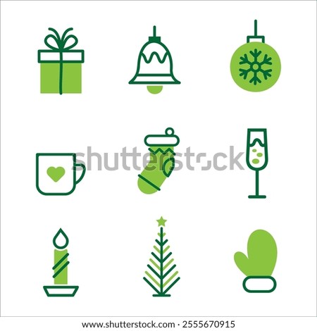 Christmas vector icons and illustrations