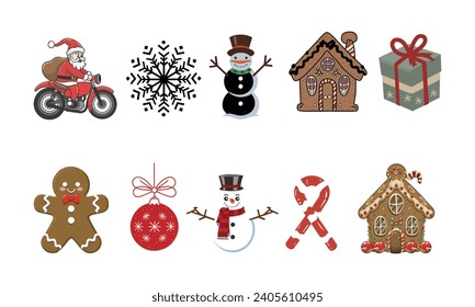 Christmas vector icons new year decoration illustration
