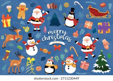 Christmas vector icons New Year decoration illustration of Xmas Christians