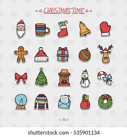Christmas vector icons set