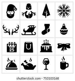 Juego de iconos vectores de Navidad