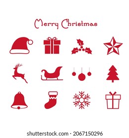 Christmas vector icons set. Merry Christmas illustration