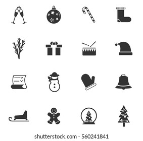 christmas vector icons for user interface design