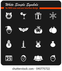 christmas vector icons for user interface design