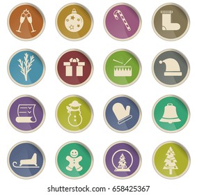 christmas vector icons for user interface design