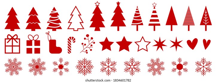 Christmas vector iconset, background, black.Christmas design elements, vector illustration EPS 10

