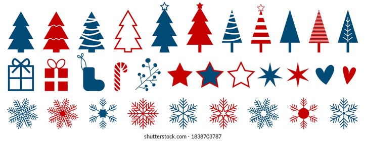 Christmas vector iconset.Christmas design elements, vector illustration EPS 10