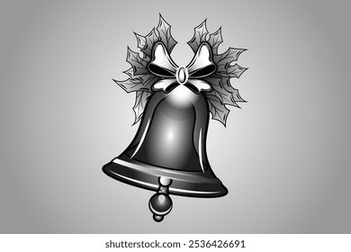 Christmas vector illustration. Bell for t shirt design.